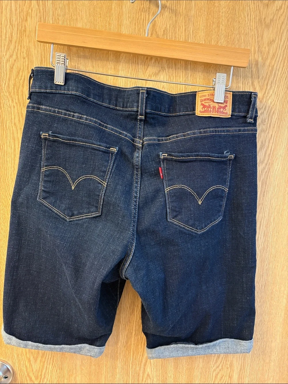 Dark Blue Denim Bermuda Shorts
